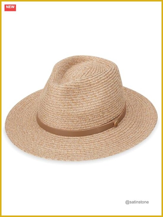 Bamboo Fedora Hat UPF 50+ Sun Protection 3-Inch Brim Packable Adjustable main image 3